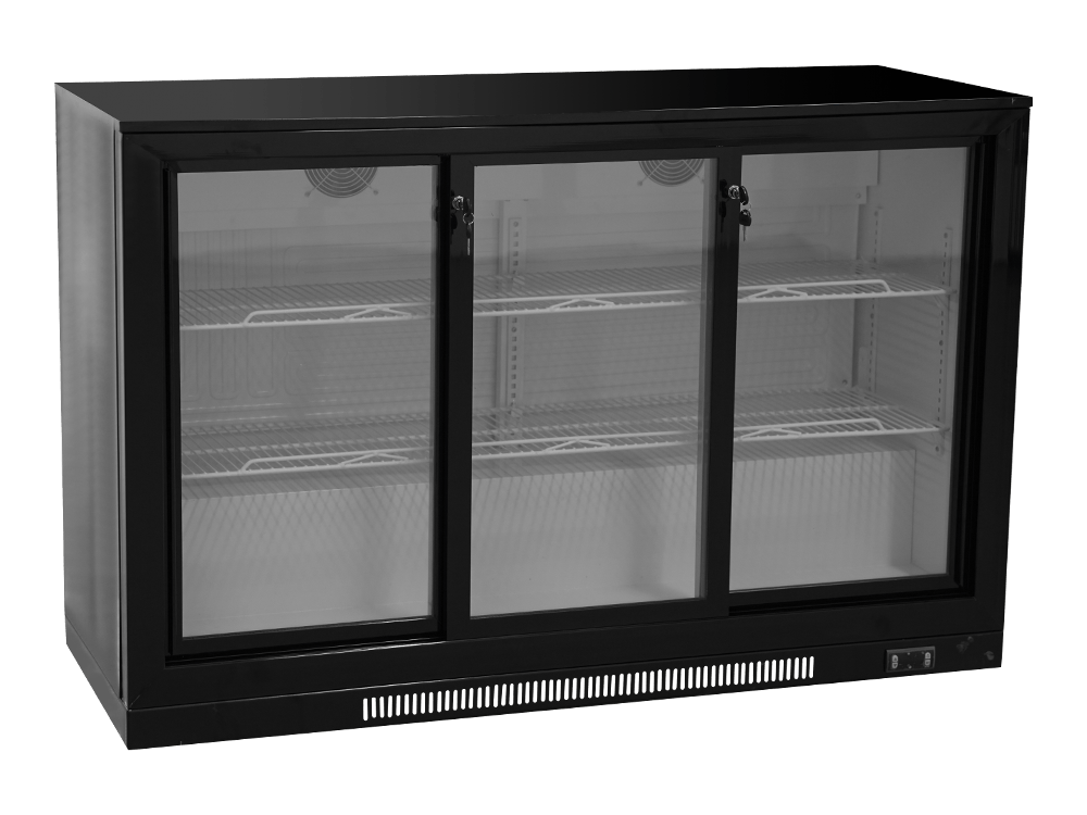 Three-door Plastic-sprayed Sliding Back Bar Cooler 